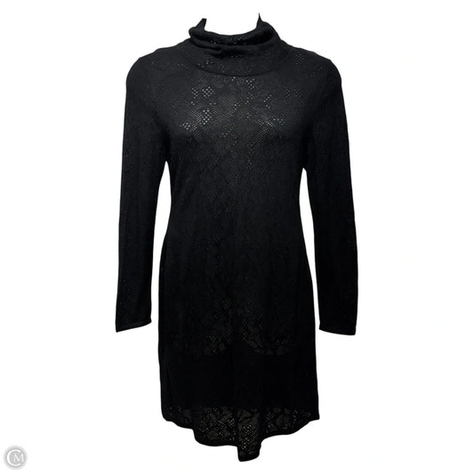 Lacewing Open Knit Dress Casual Midi By Peruvian Connection In Black, Size: Xl