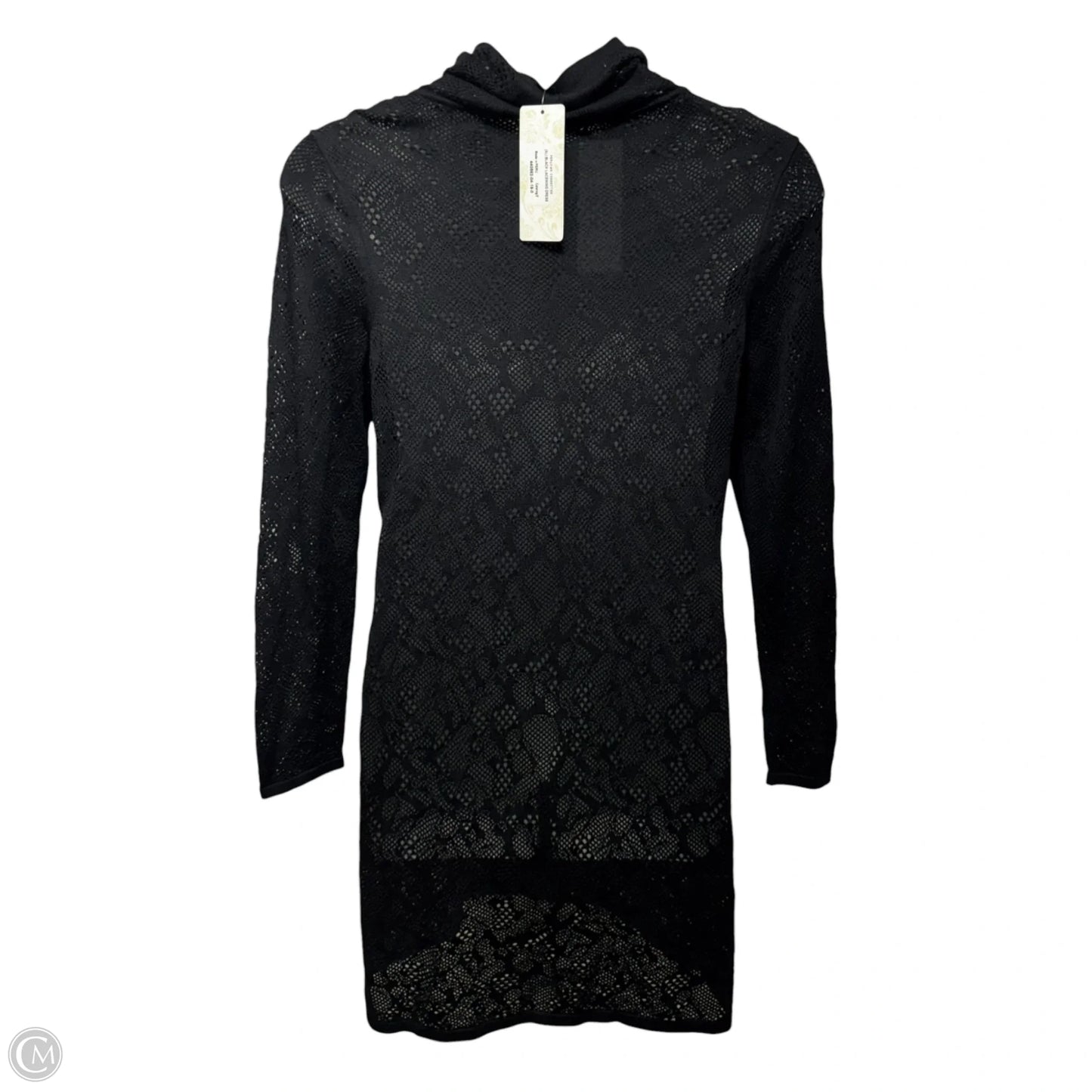 Lacewing Open Knit Dress Casual Midi By Peruvian Connection In Black, Size: Xl