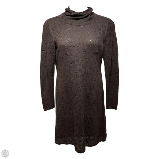 Lacewing Open Knit Dress Casual Midi By Peruvian Connection In Brown, Size: L