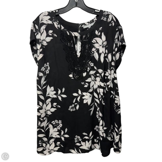Top Short Sleeve By Daniel Rainn In Floral Print, Size: 3x