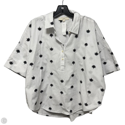 Top Short Sleeve By Loft In Black & White, Size: M