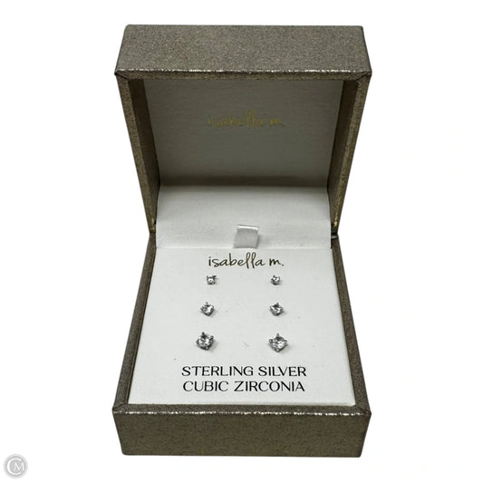 Cubic Zirconium & Sterling Silver Stud 3 Piece Set Earrings By Isabella M
