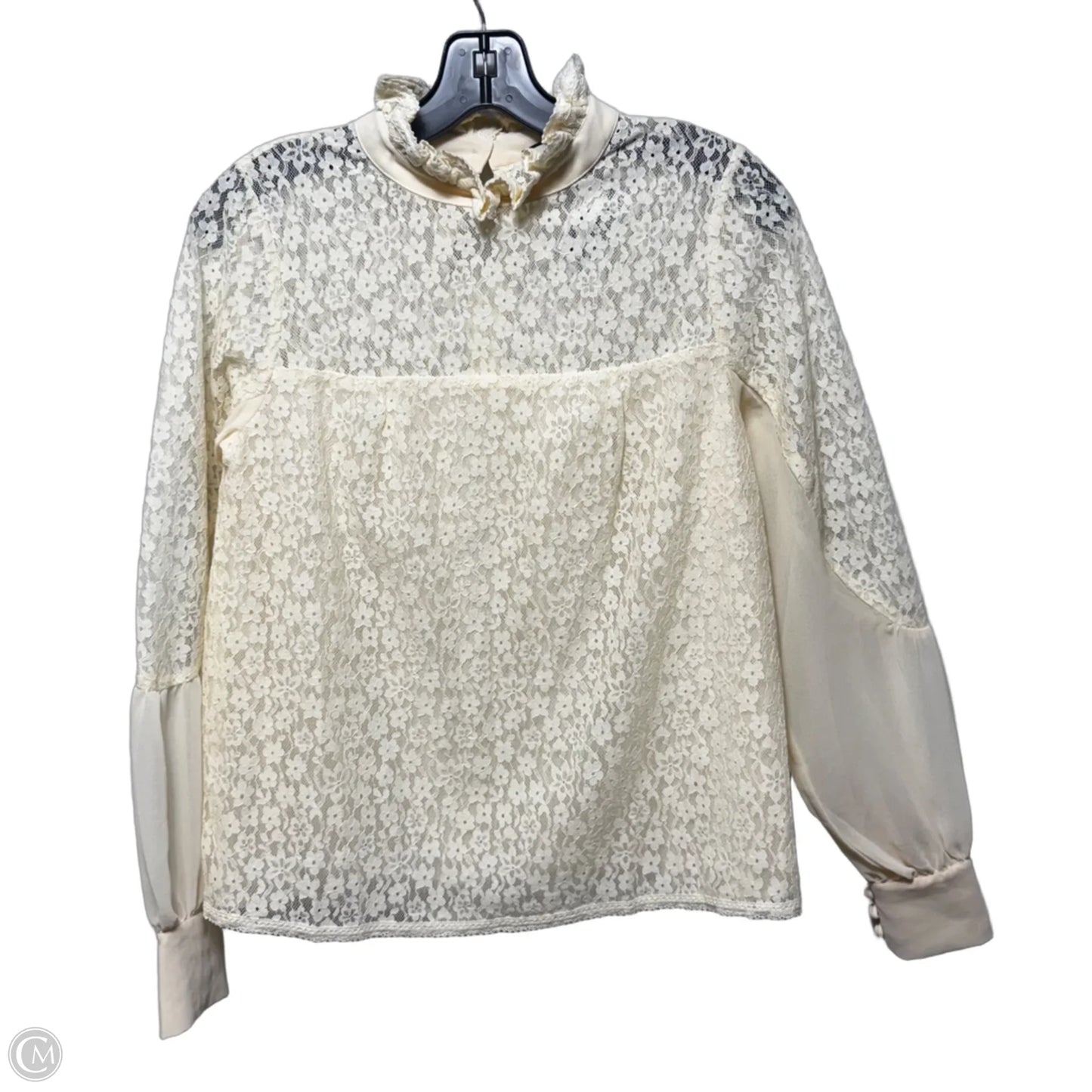 Lace Blouse Long Sleeve By Tuckernuck In Cream, Size: S