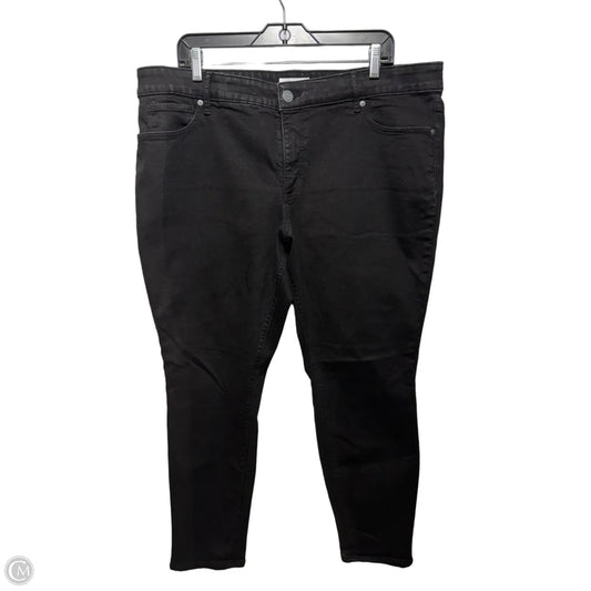Jeans Skinny By Loft In Black Denim, Size: 20