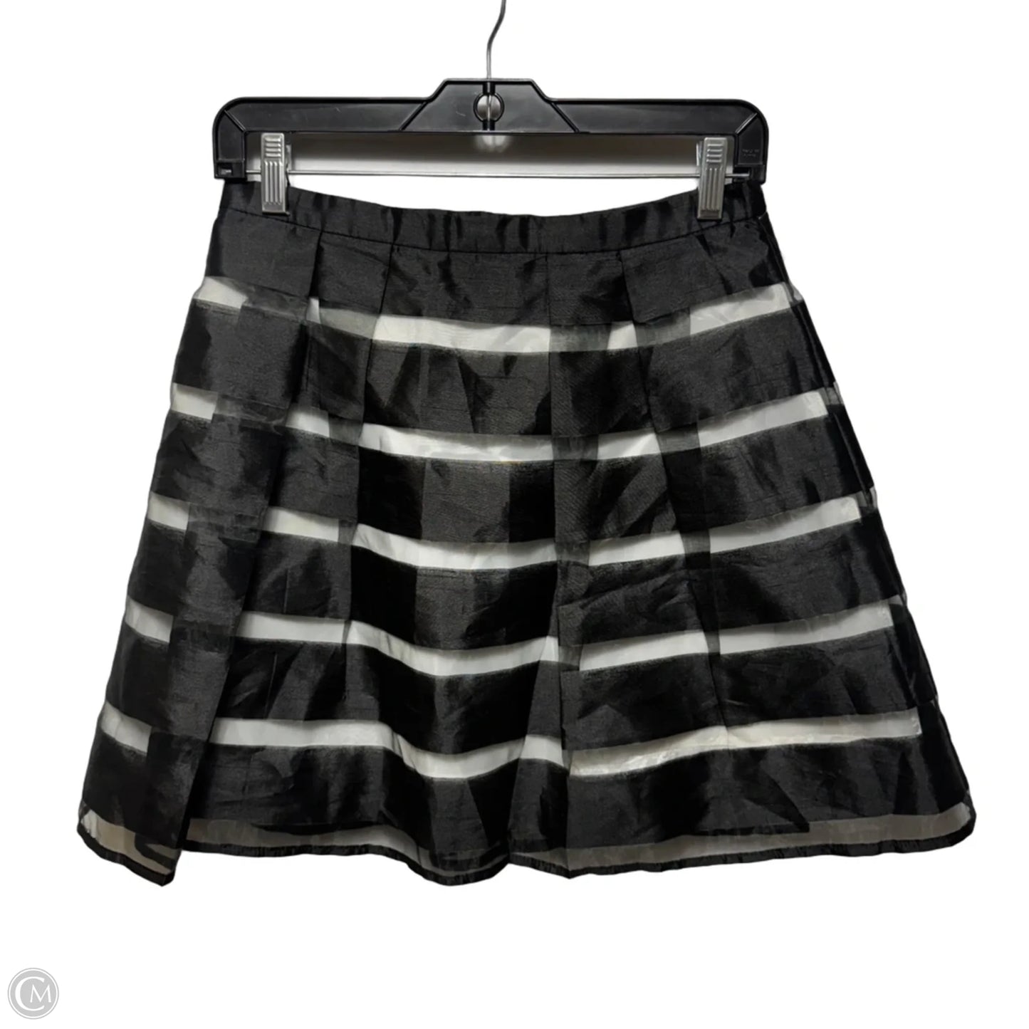 Striped Satin Skirt Designer By Xscape In Striped Pattern, Size: 8