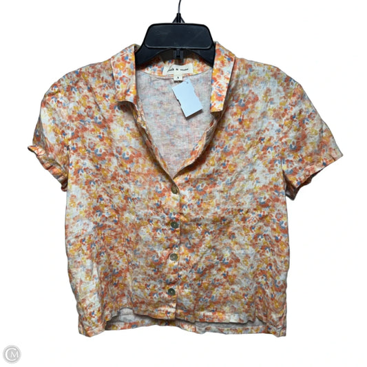 Linen Top Short Sleeve By Cloth & Stone In Multi-colored, Size: S