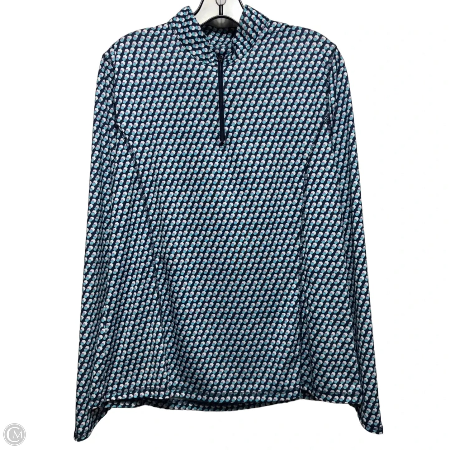 Athletic Top Long Sleeve Collar By Callaway In Geometric Pattern, Size: Xl