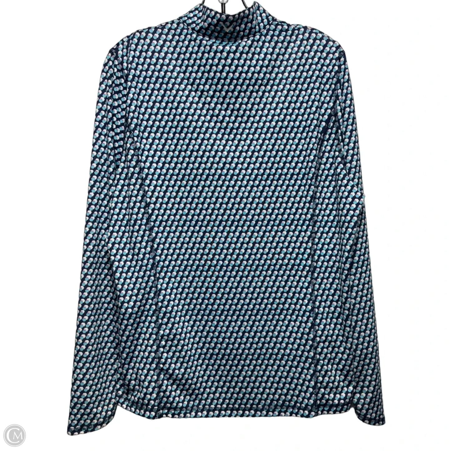 Athletic Top Long Sleeve Collar By Callaway In Geometric Pattern, Size: Xl
