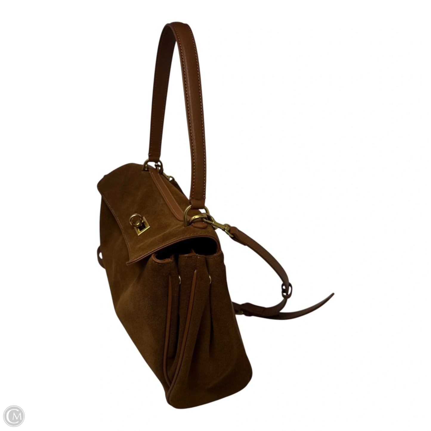 Faux Suede Turnlock Handbag Unbranded, Size: Medium