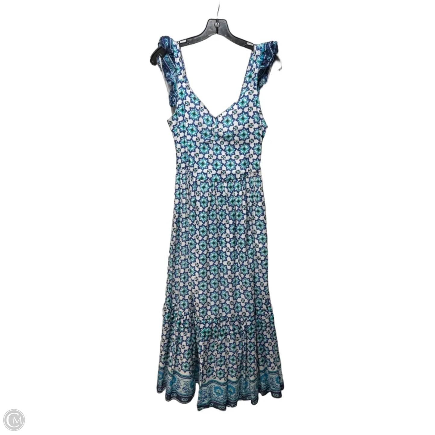 Dress Casual Maxi By Lucky Brand In Blue & Green, Size: S