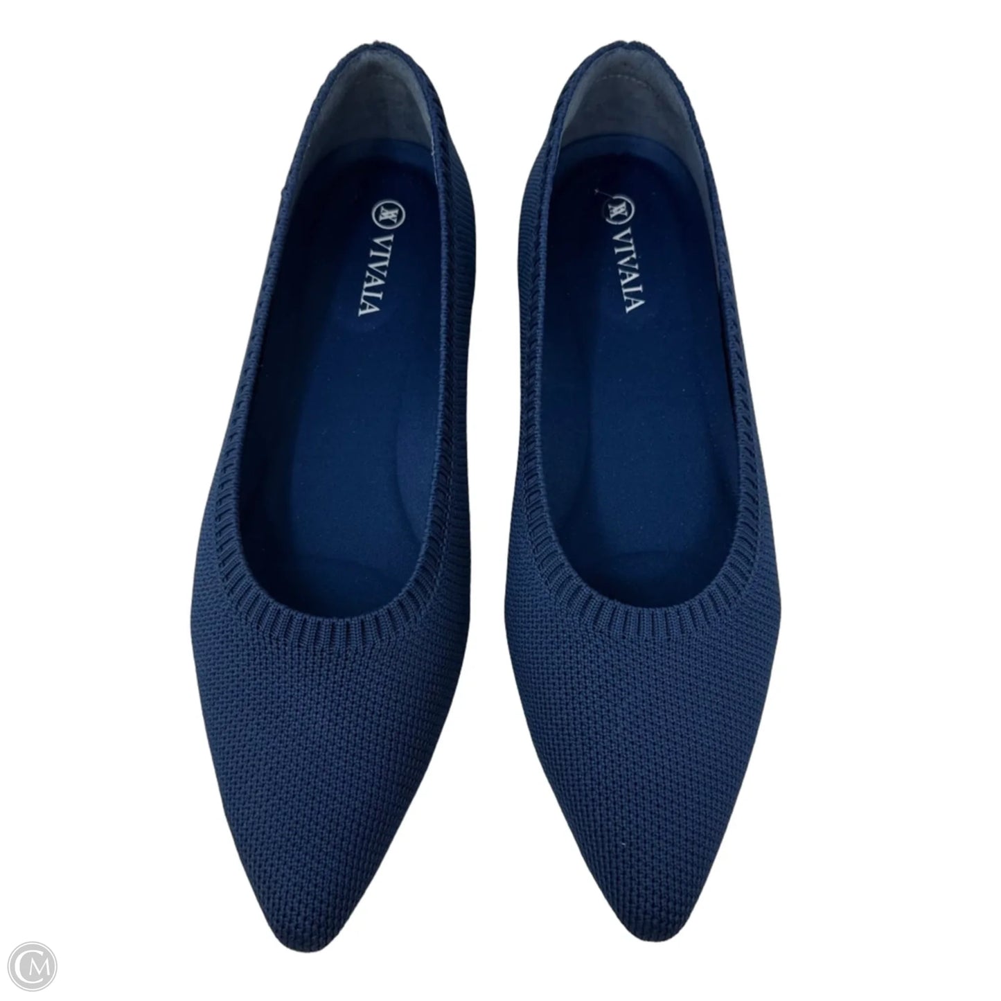 Knit Pointed Toe Shoes Flats By Vivaia In Blue, Size: 6.5