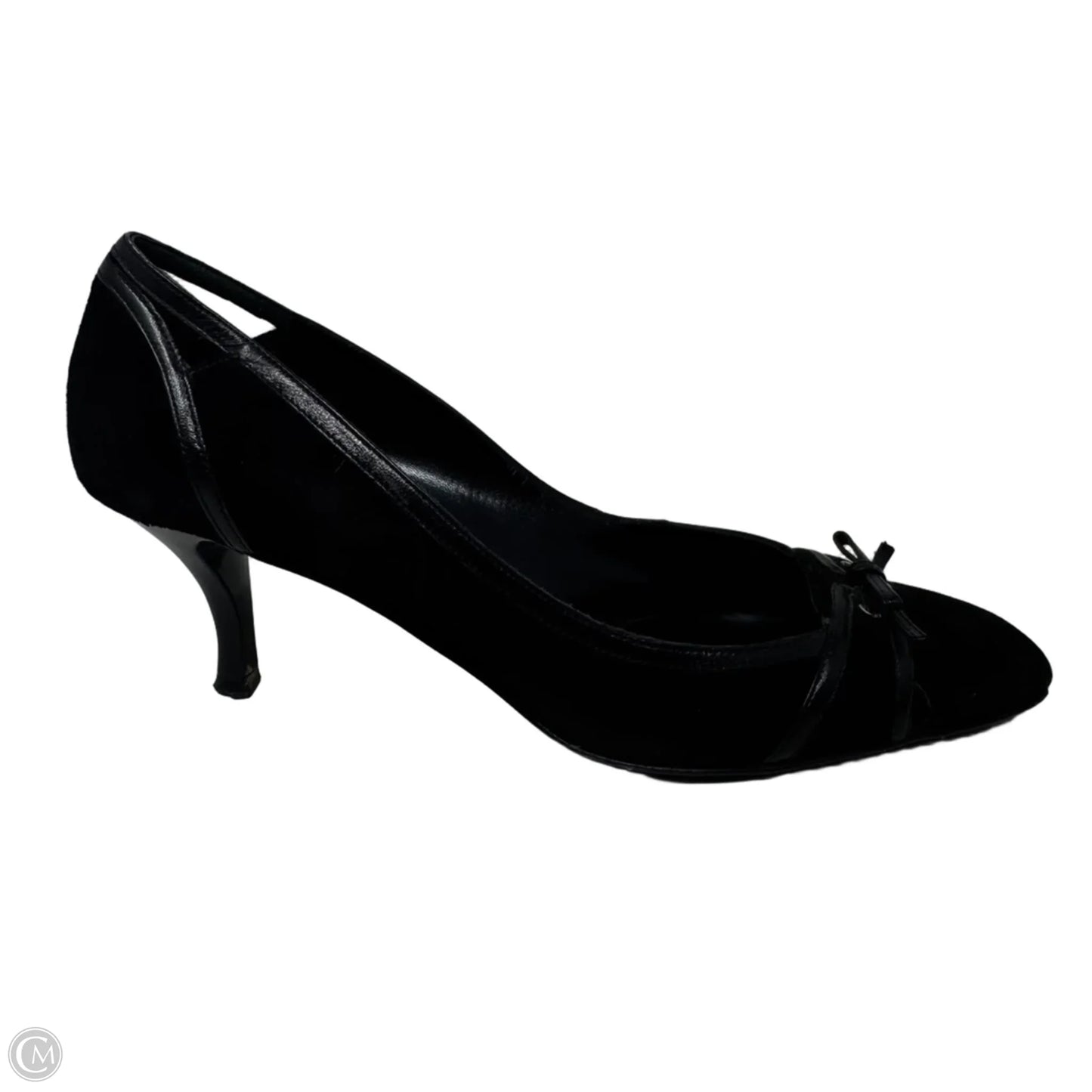 Cutout Kitten Heel Pumps Luxury Designer By Dior In Black, Size: 7.5 (37.5)