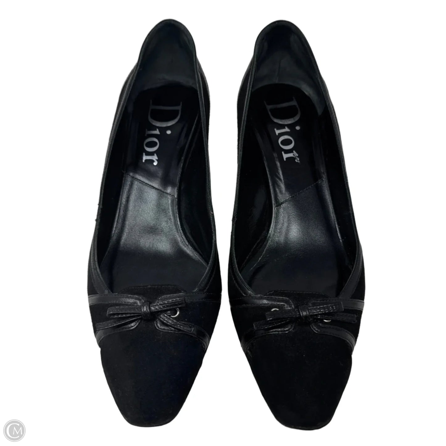 Cutout Kitten Heel Pumps Luxury Designer By Dior In Black, Size: 7.5 (37.5)