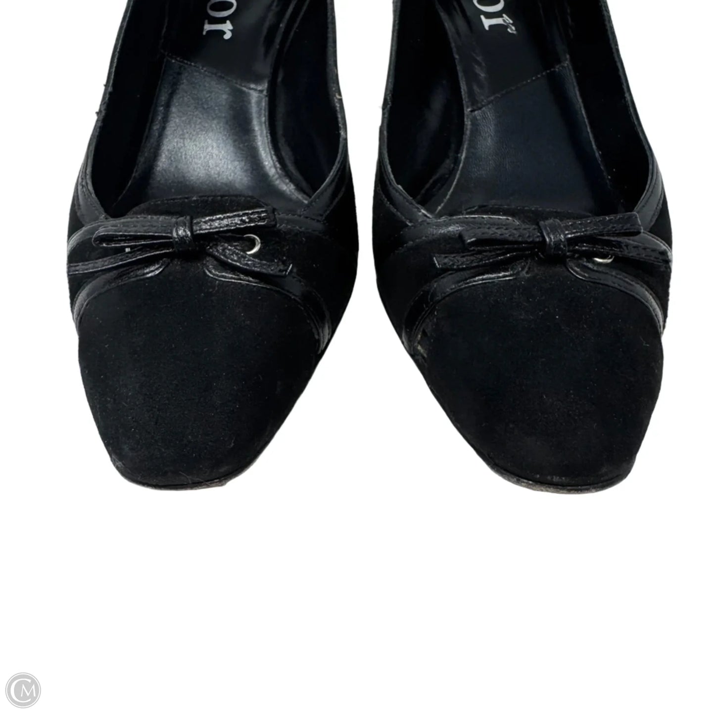Cutout Kitten Heel Pumps Luxury Designer By Dior In Black, Size: 7.5 (37.5)
