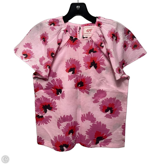 Santos Blouse By Banjanan In Pink Floral Mix Print, Size: Xs