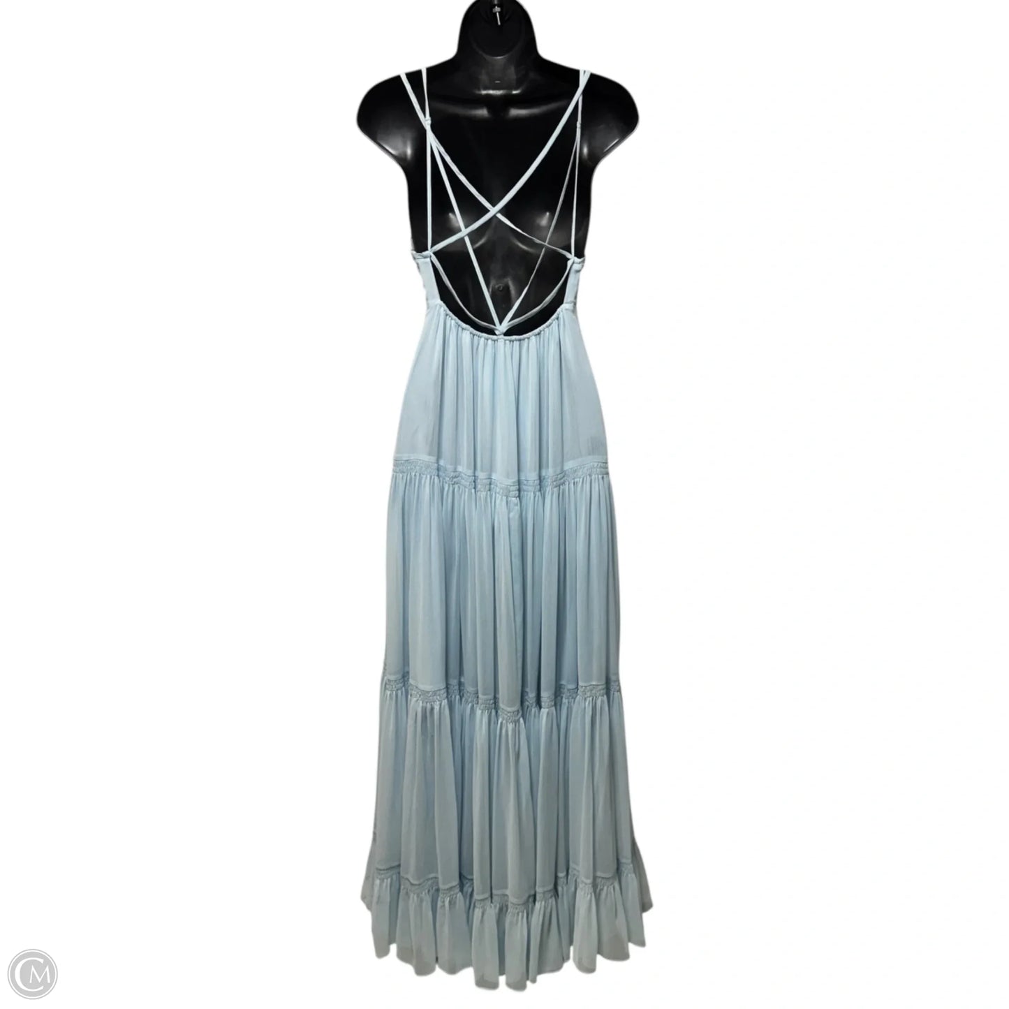 Tabitha Tiered Crepe Maxi Dress By Tularosa In Baby Blue, Size: S