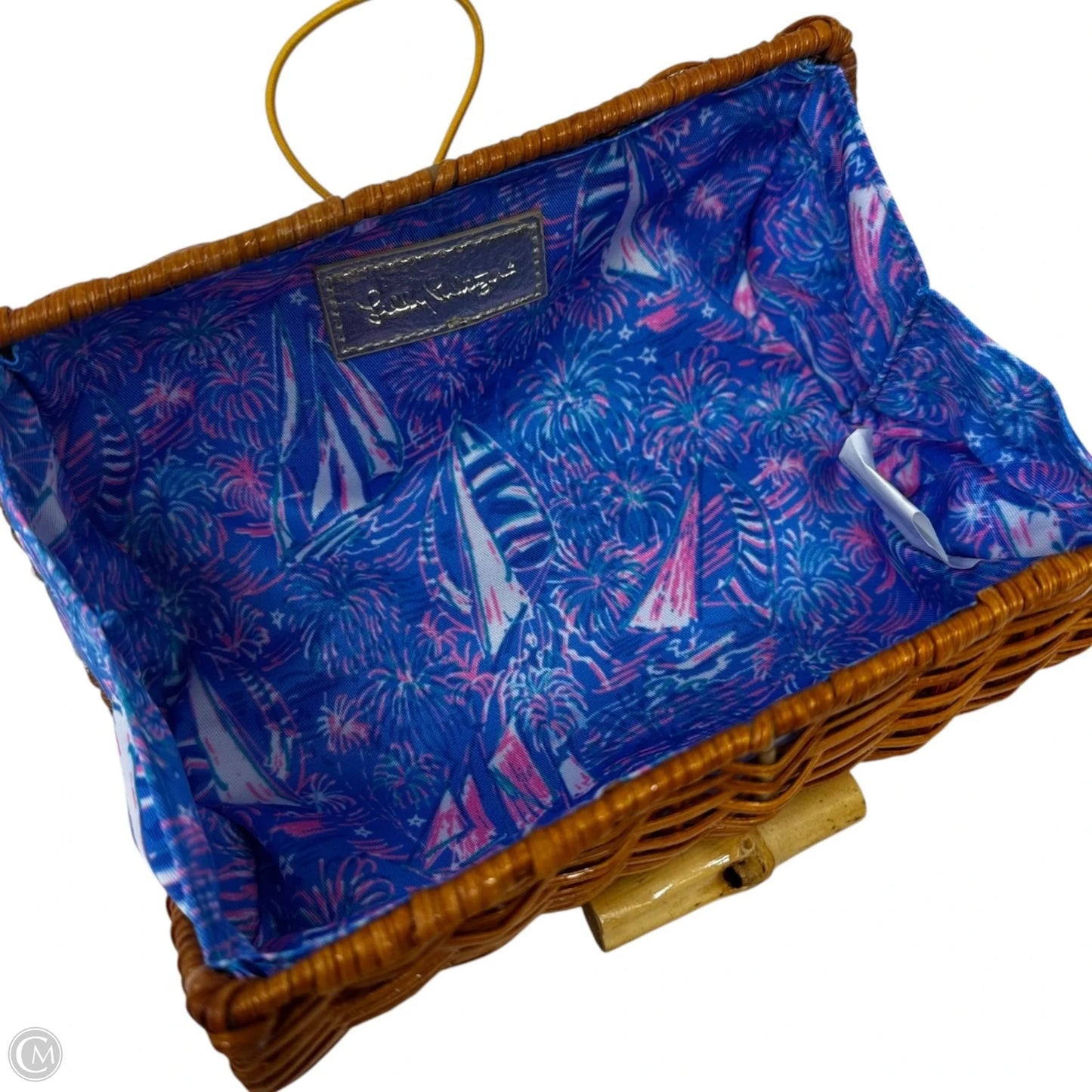 Woven Wicker Clutch Designer By Lilly Pulitzer, Size: Small
