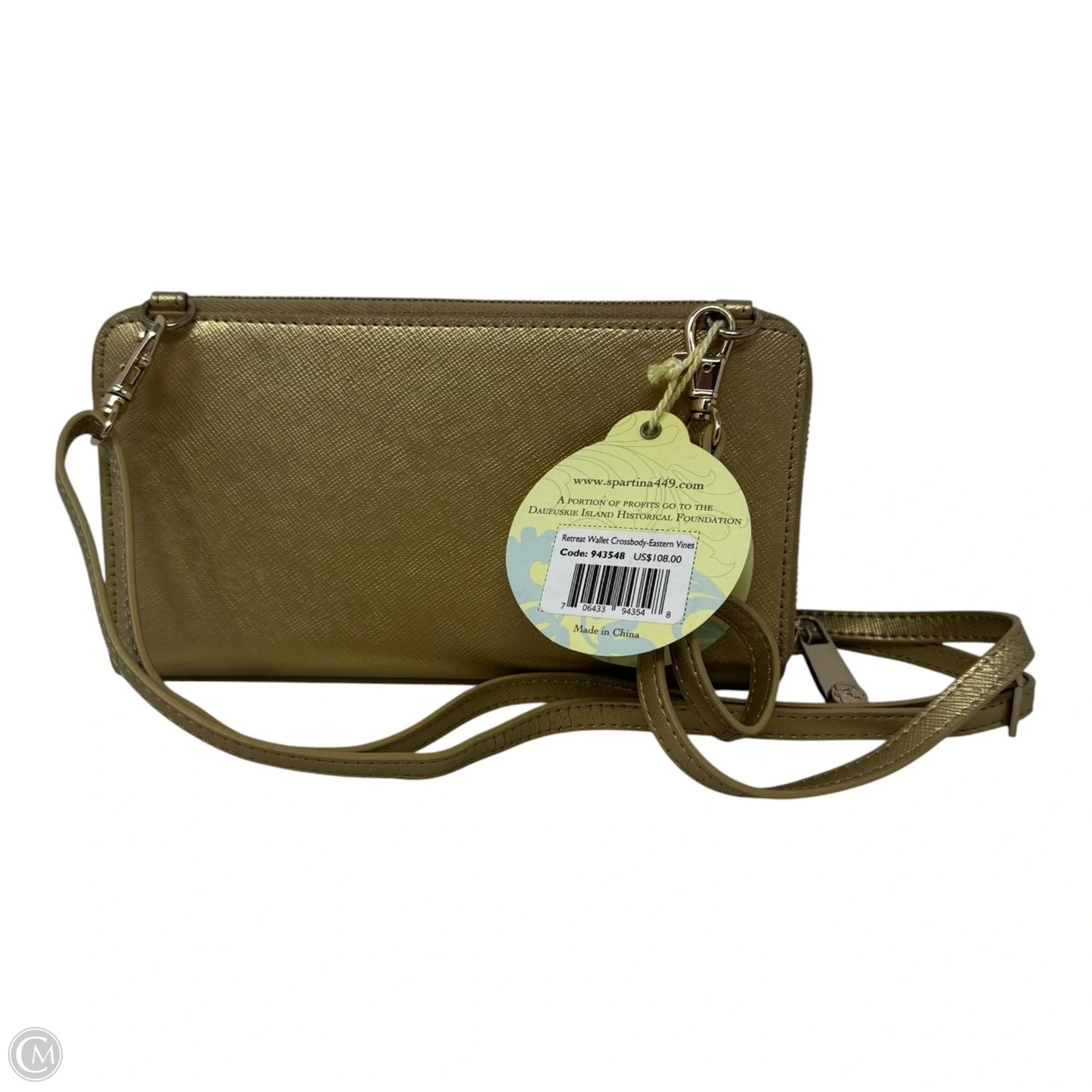 Metallic Retreat Wallet Crossbody By Spartina, Size: Medium