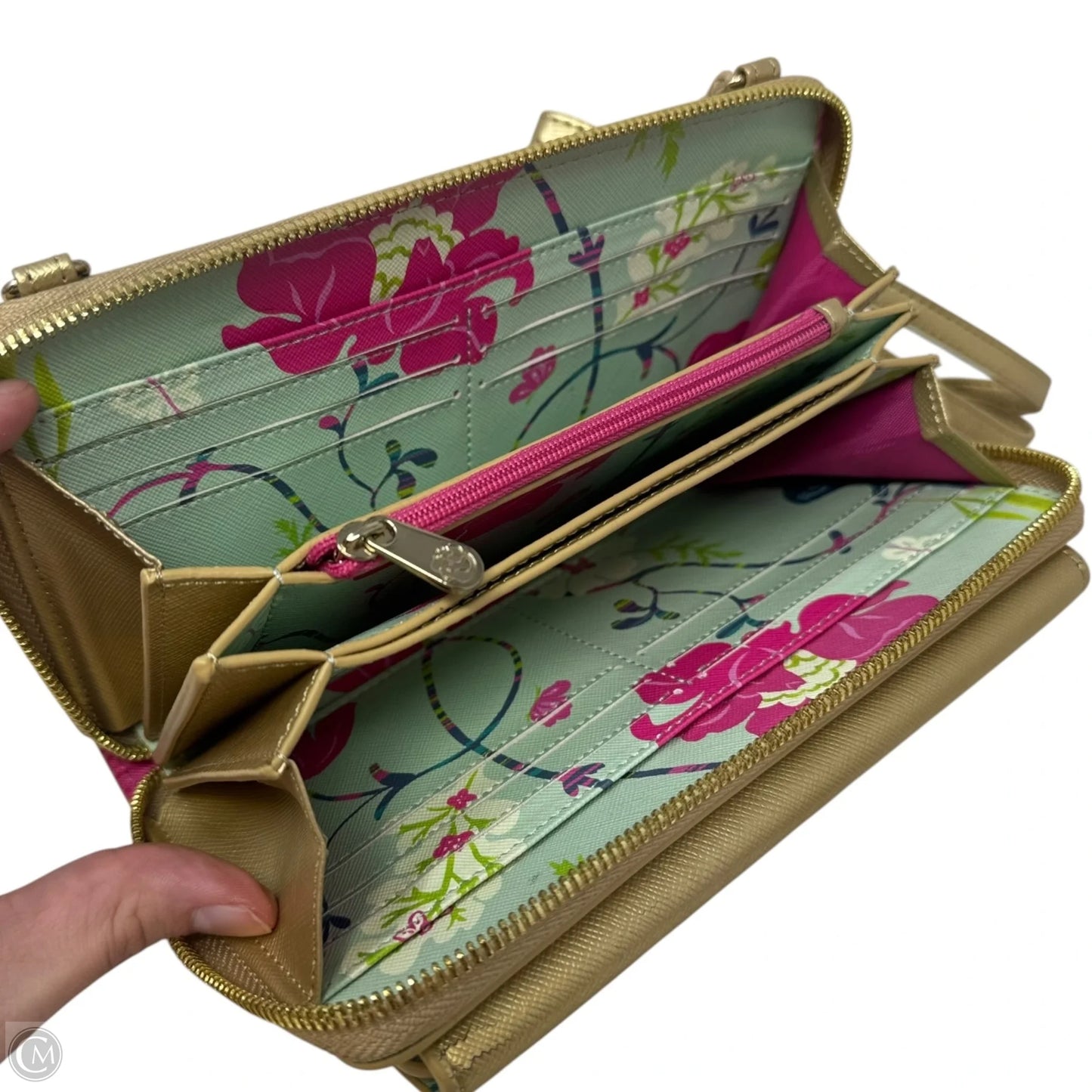 Metallic Retreat Wallet Crossbody By Spartina, Size: Medium
