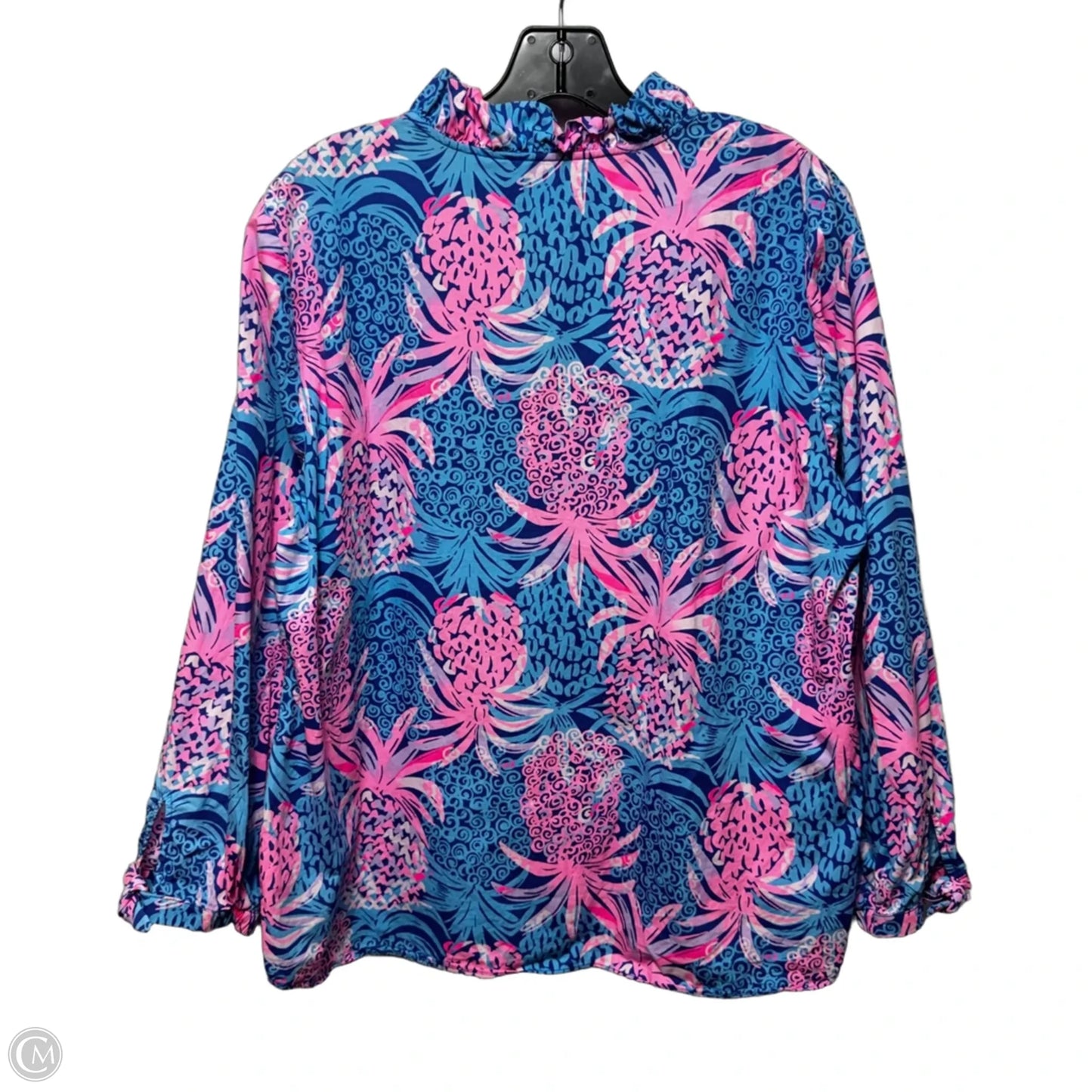 Sherida 100% Cotton Top Long Sleeve Designer By Lilly Pulitzer In Floral Print, Size: L