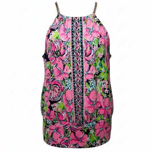 Bowen Top Sleeveless Designer By Lilly Pulitzer In Floral Print, Size: L