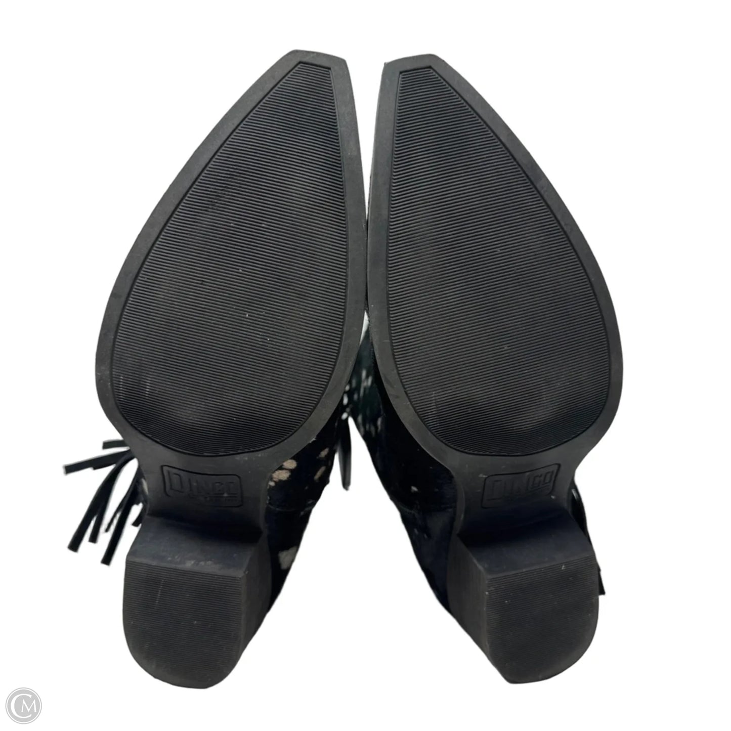 Hair We Go Leather Western Ankle Booties By Dingo In Black & White, Size: 11