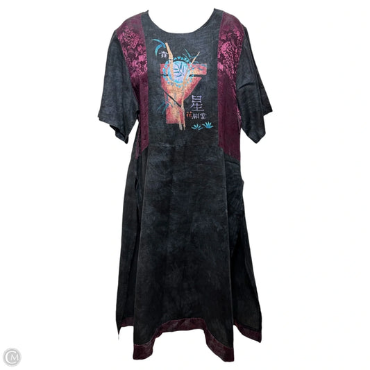 Split Side Linen & Silk Tunic Dress Casual Maxi By Steel Pony In Black, Size: 2