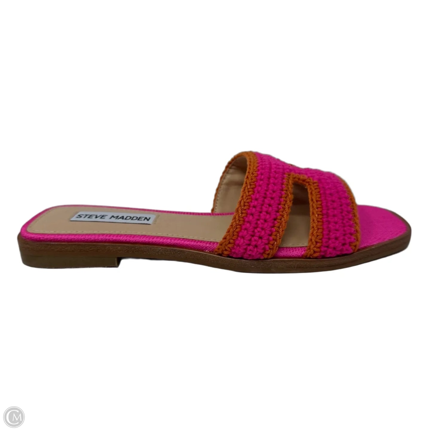 Hadyn Crochet Flat Sandals By Steve Madden In Orange & Pink, Size: 6.5