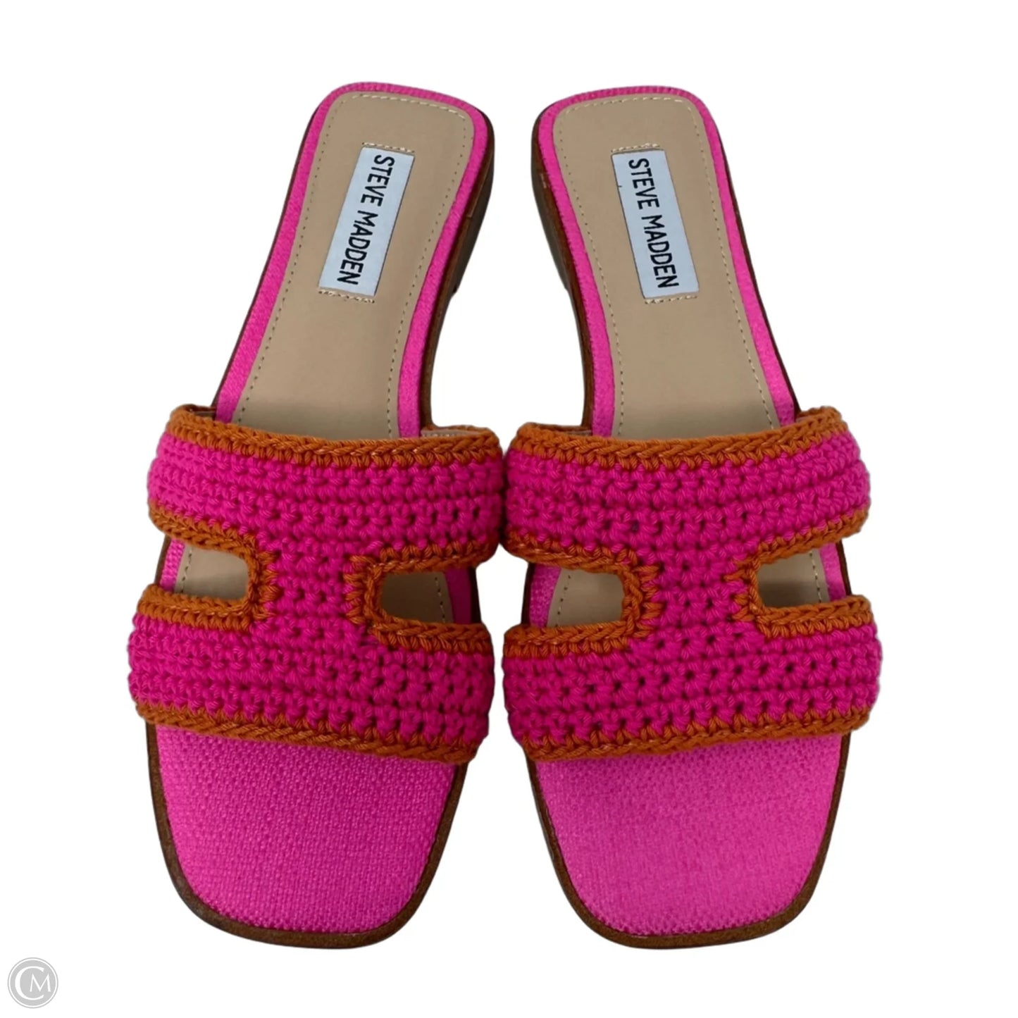 Hadyn Crochet Flat Sandals By Steve Madden In Orange & Pink, Size: 6.5