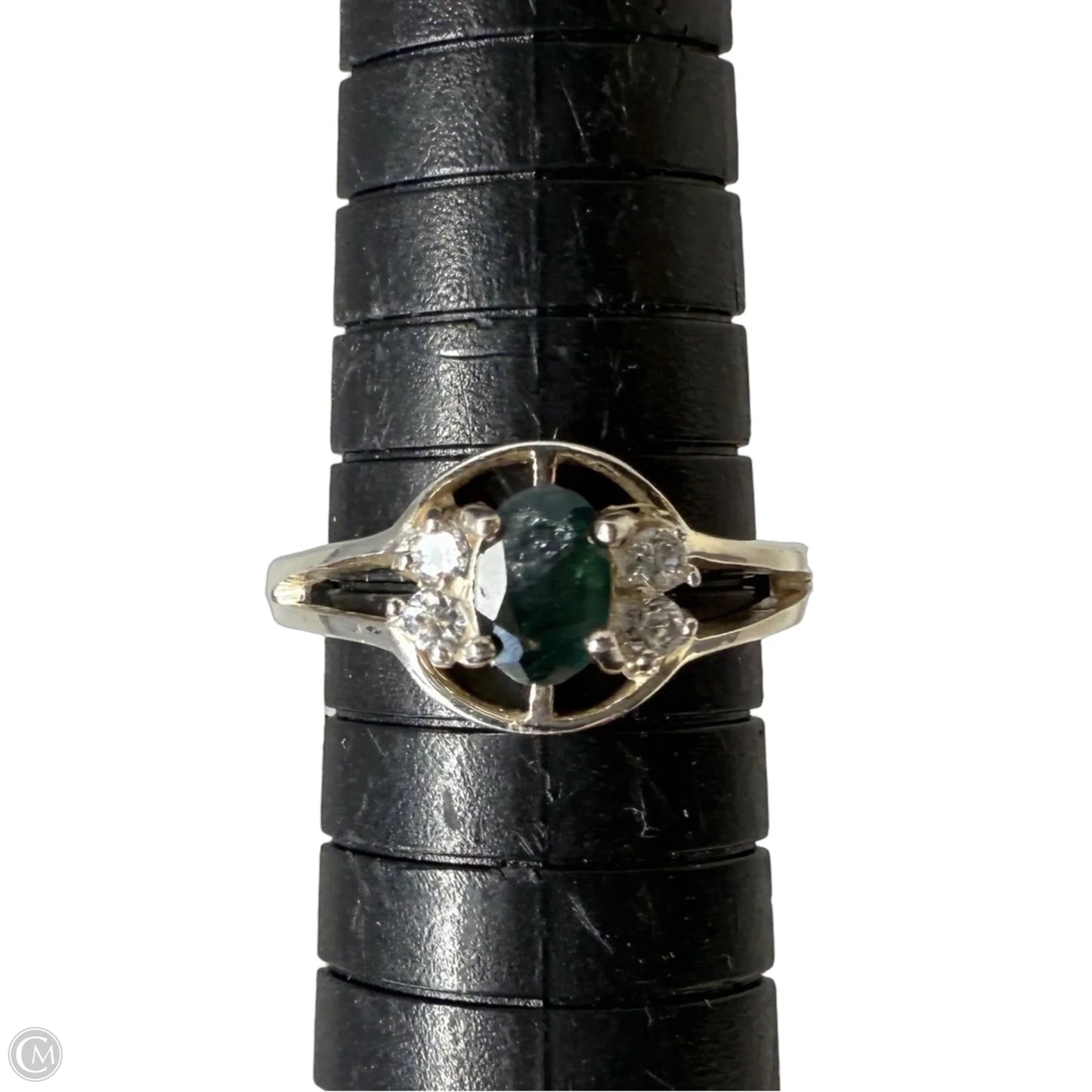 Sterling Silver, Blue & Clear Gemstone Ring, Size: 7
