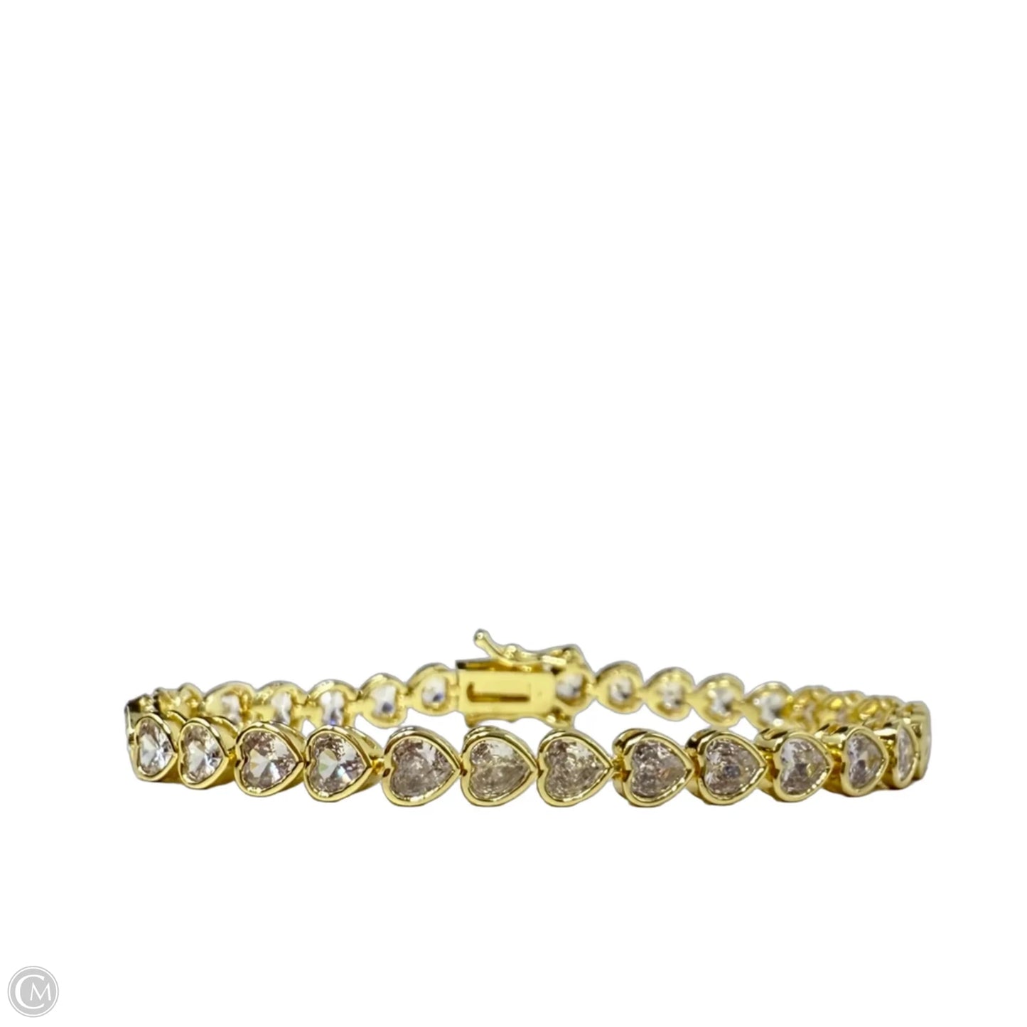 Bezel Heart Tennis Bracelet