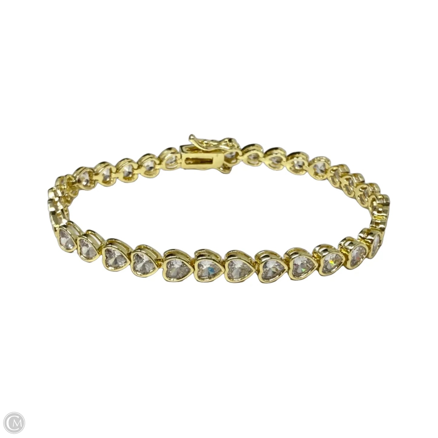 Bezel Heart Tennis Bracelet