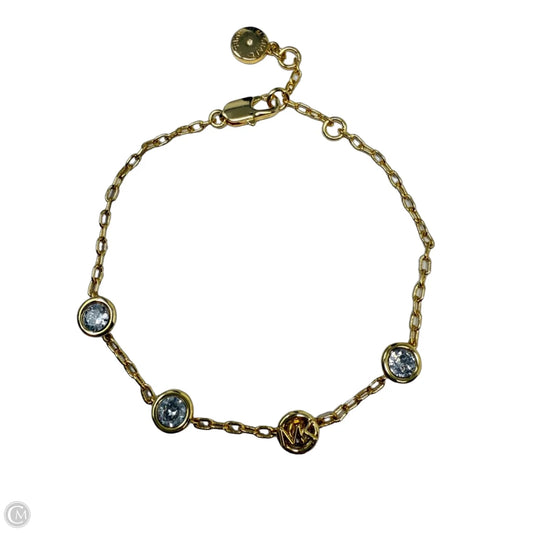 Gold-Tone Logo & Crystal Station Chain Bracelet By Michael By Michael Kors