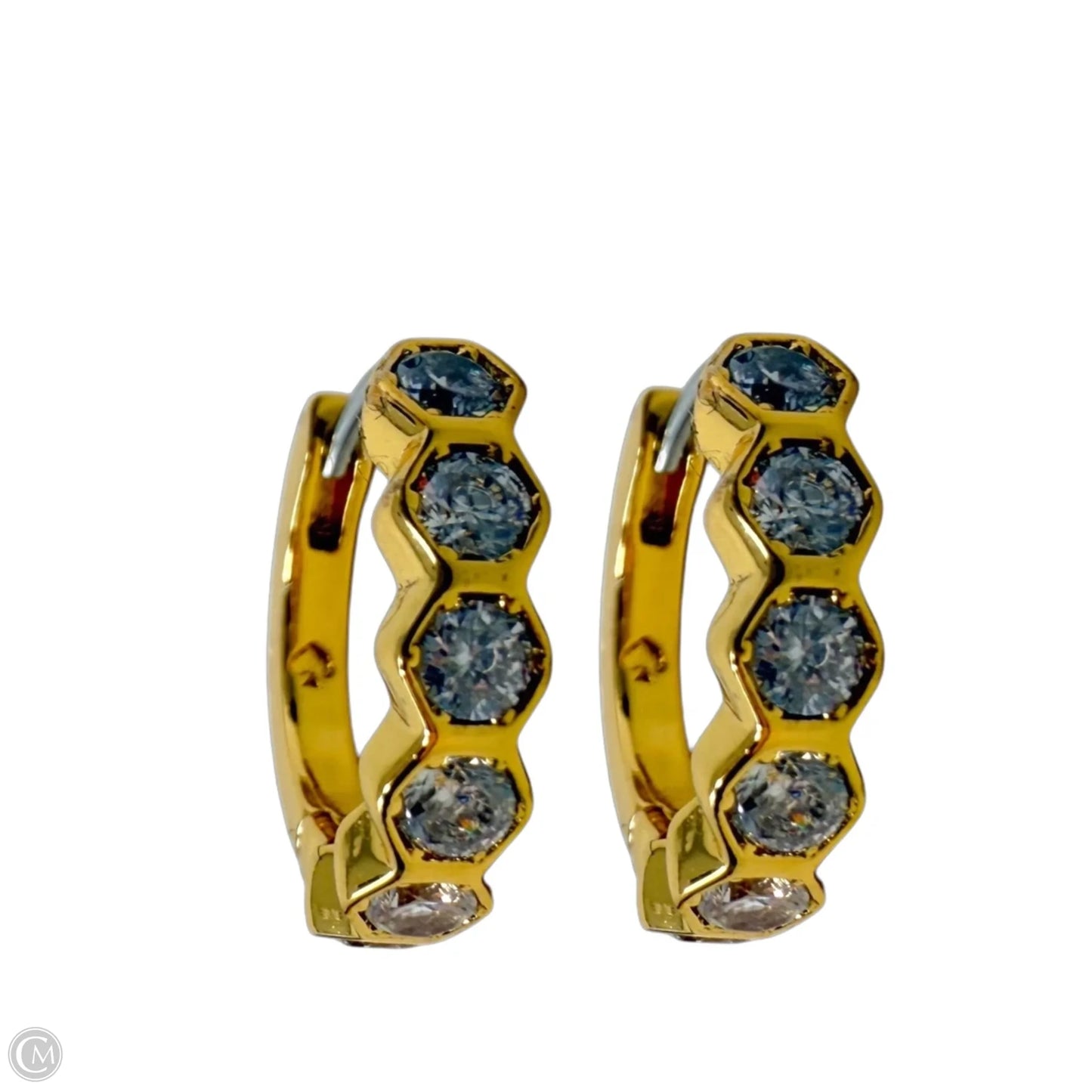 Hexagon Huggie Hoop Earrings Designer By Kate Spade