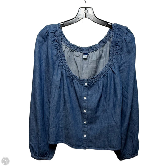Top Long Sleeve By Old Navy In Blue Denim, Size: L