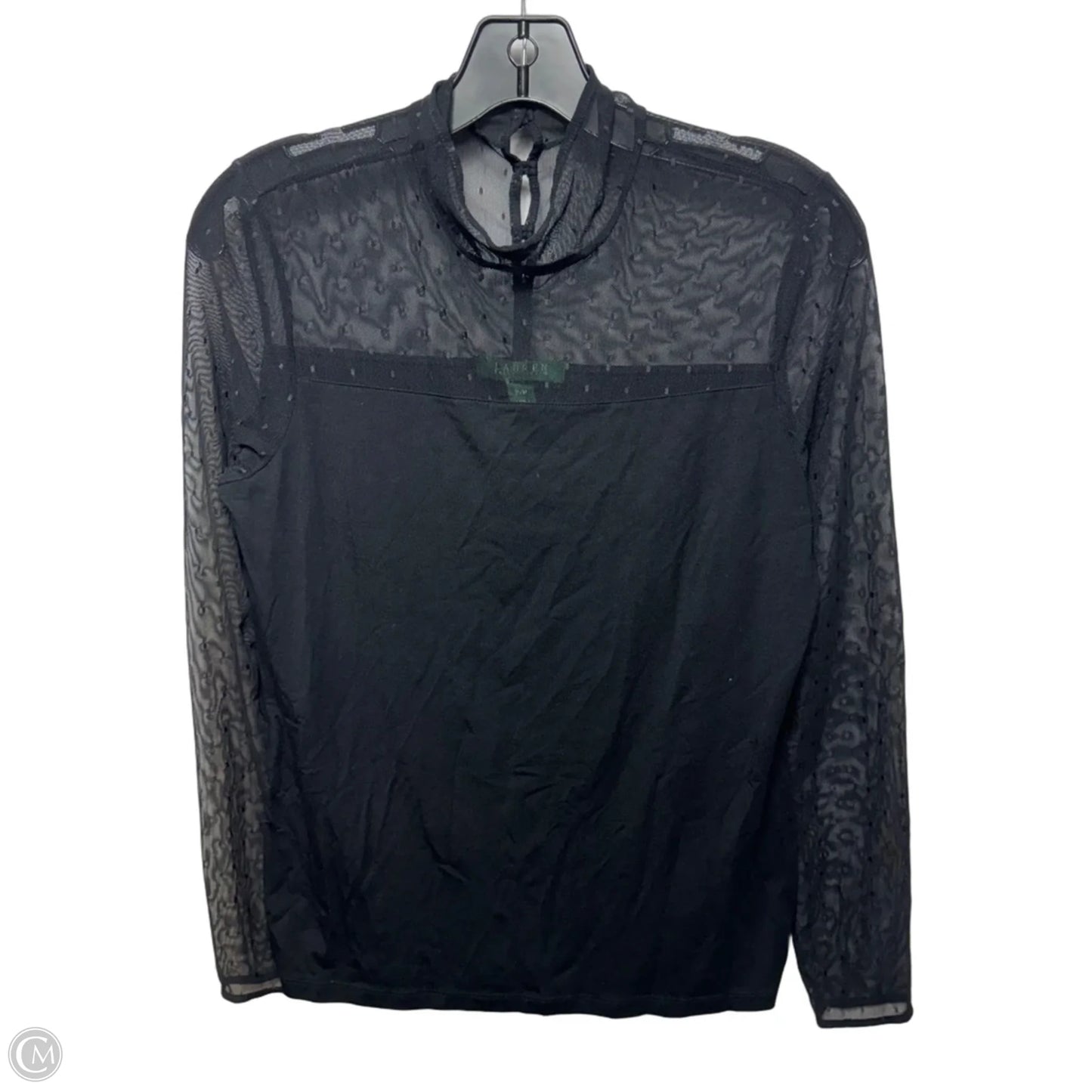 Top Long Sleeve By Lauren By Ralph Lauren In Black, Size: Mp