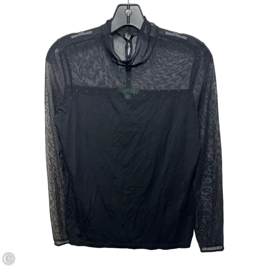 Top Long Sleeve By Lauren By Ralph Lauren In Black, Size: Mp