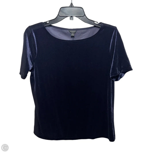 Velvet Top Short Sleeve By Ann Taylor In Blue, Size: Mp