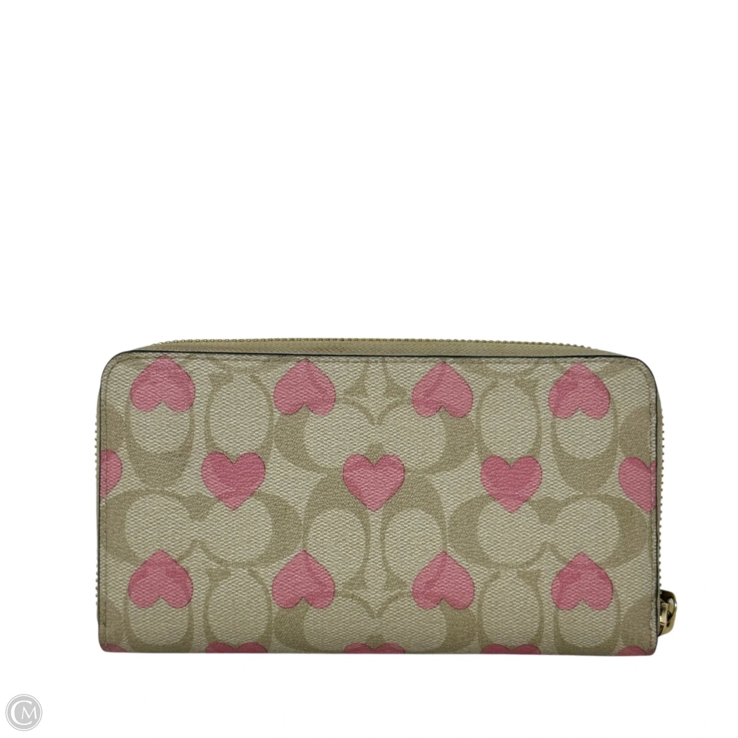 Heart Signature Long Zip Around Wallet Designer By Coach, Size: Medium