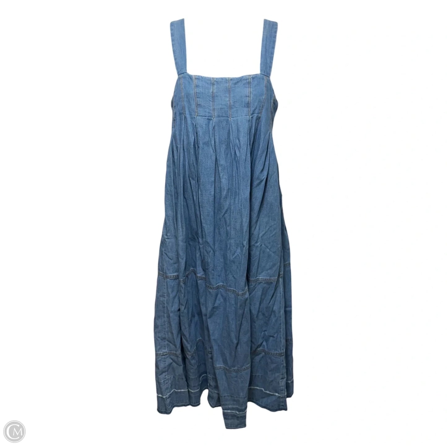 Pretty In Pleats Midi Dress By Free People In Blue Denim, Size: XS