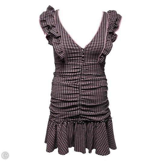 Dress Casual Short By Betsey Johnson In Black & Pink Plaid, Size: 6