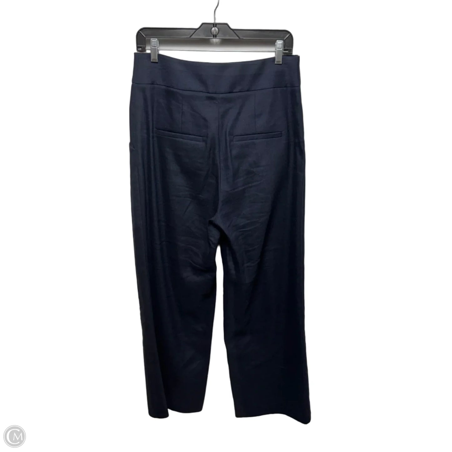 Kuna Wide-Leg Linen Blend Trouser By Veronica Beard In Navy, Size: 8
