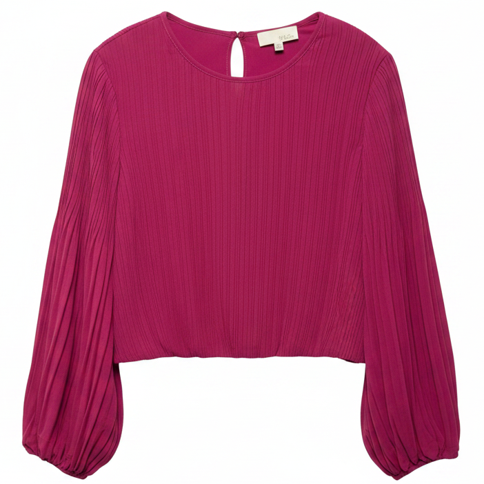 Nalia Top Long Sleeve By Pinch In Magenta, Size: M
