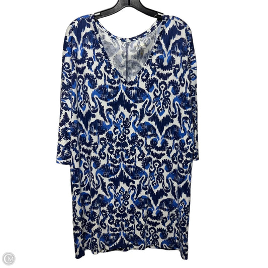 Dress Designer By Lilly Pulitzer In Blue & White, Size: L