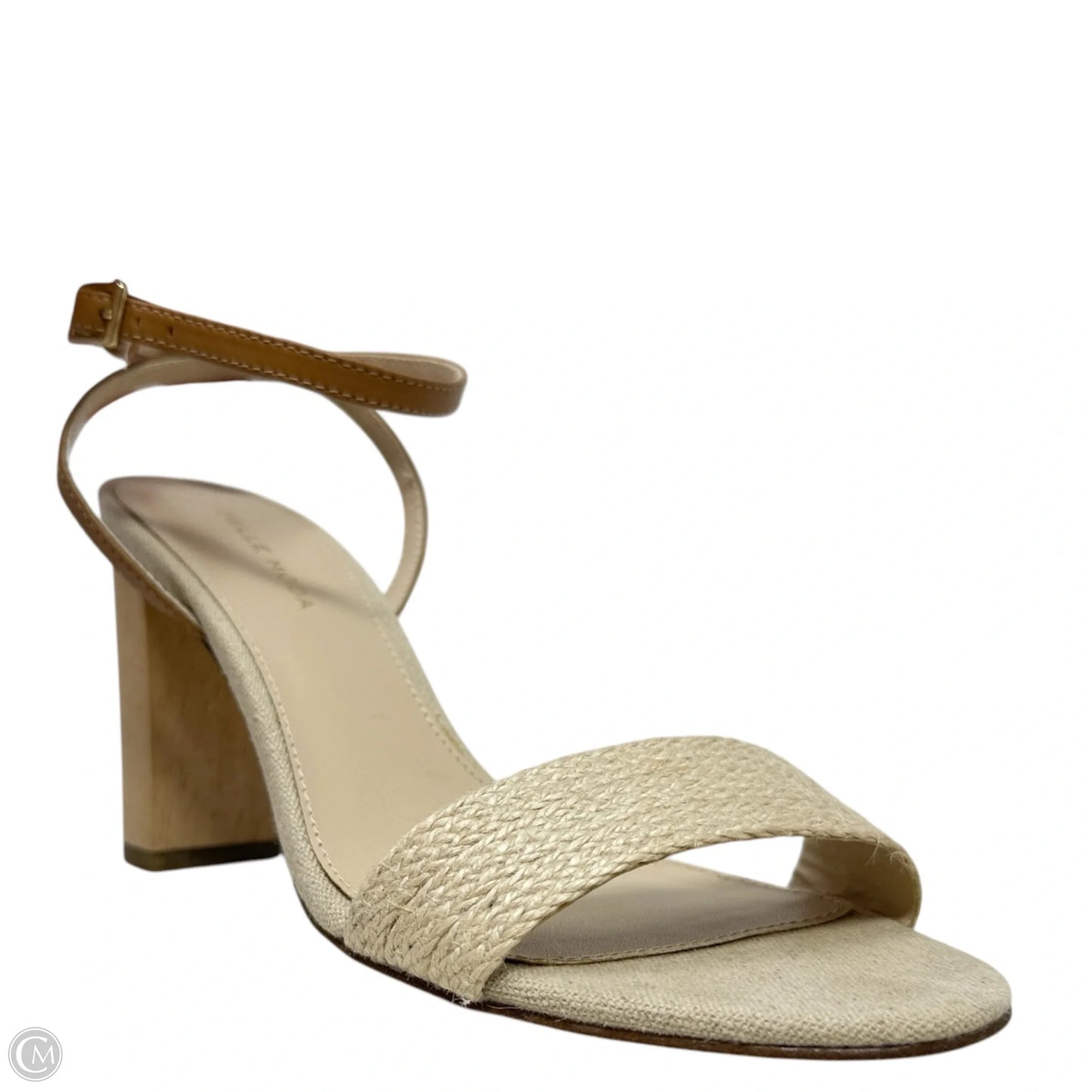 Sandals Heels Block By Pelle Moda In Cream, Size: 8.5