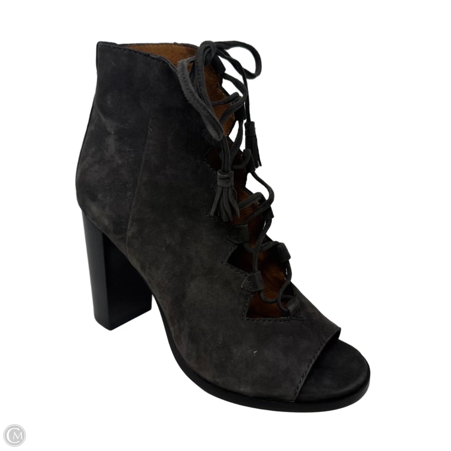 Gabby Lace Up Boots Shoes Designer By Frye In Grey, Size: 6