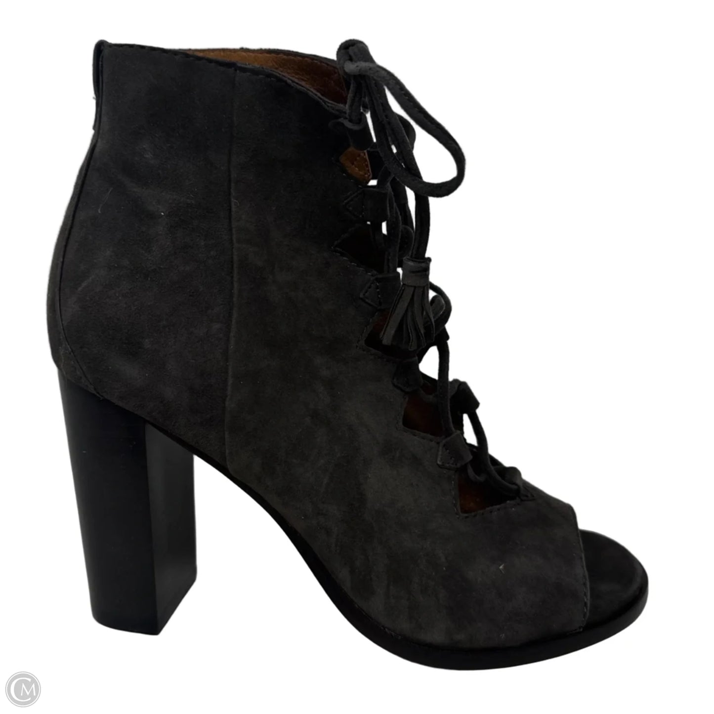 Gabby Lace Up Boots Shoes Designer By Frye In Grey, Size: 6