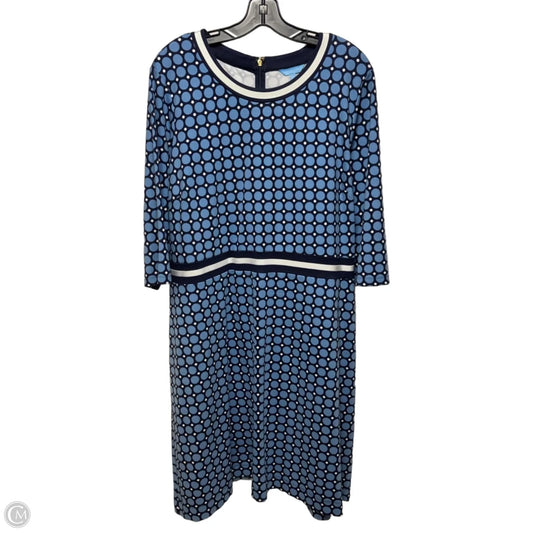 Persley Ponte Dress By Draper James In Nassau Navy Honeycomb / Geometric Dot Print, Size: 2X