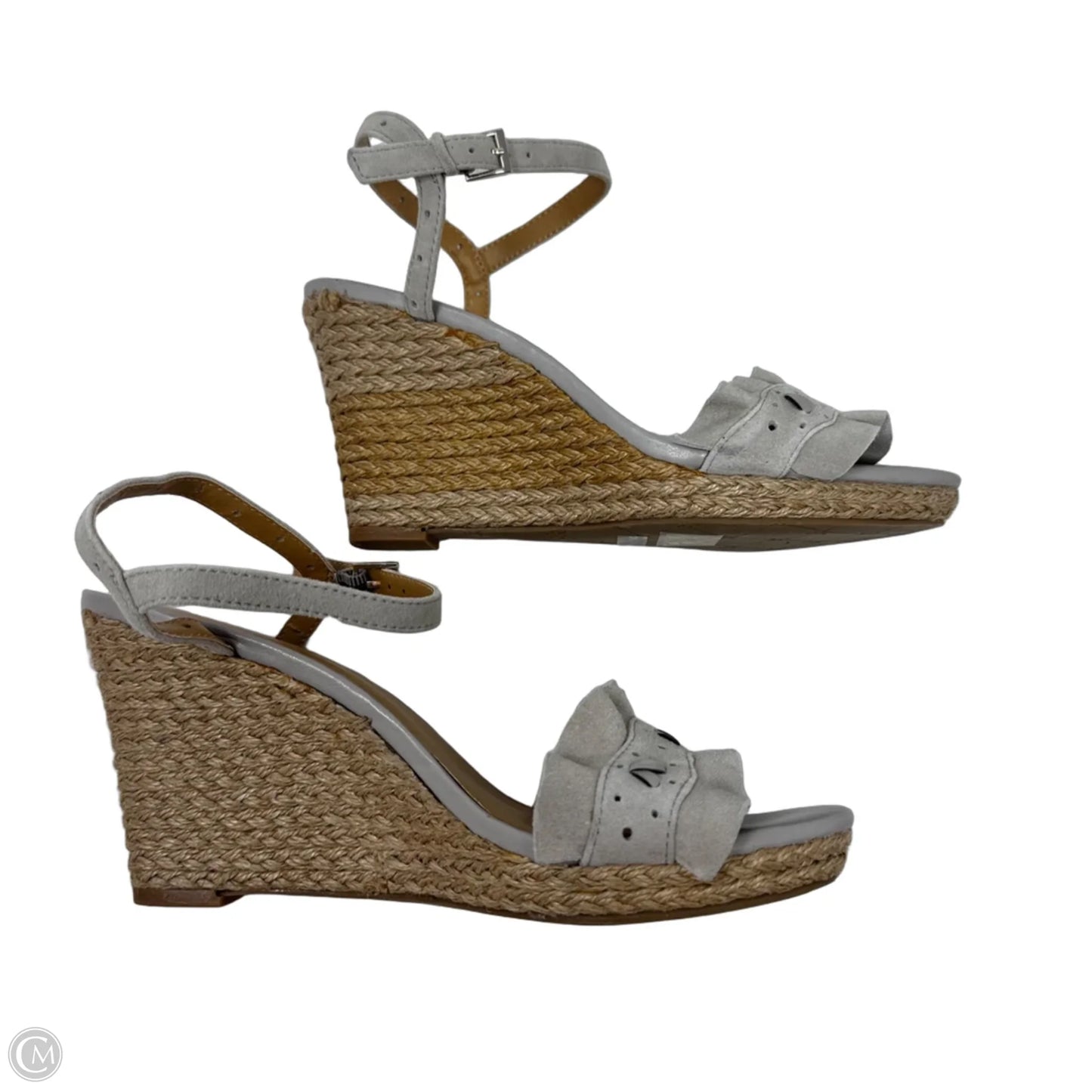 Espadrille Sandals Heels Wedge By Jack Rogers In Grey, Size: 7