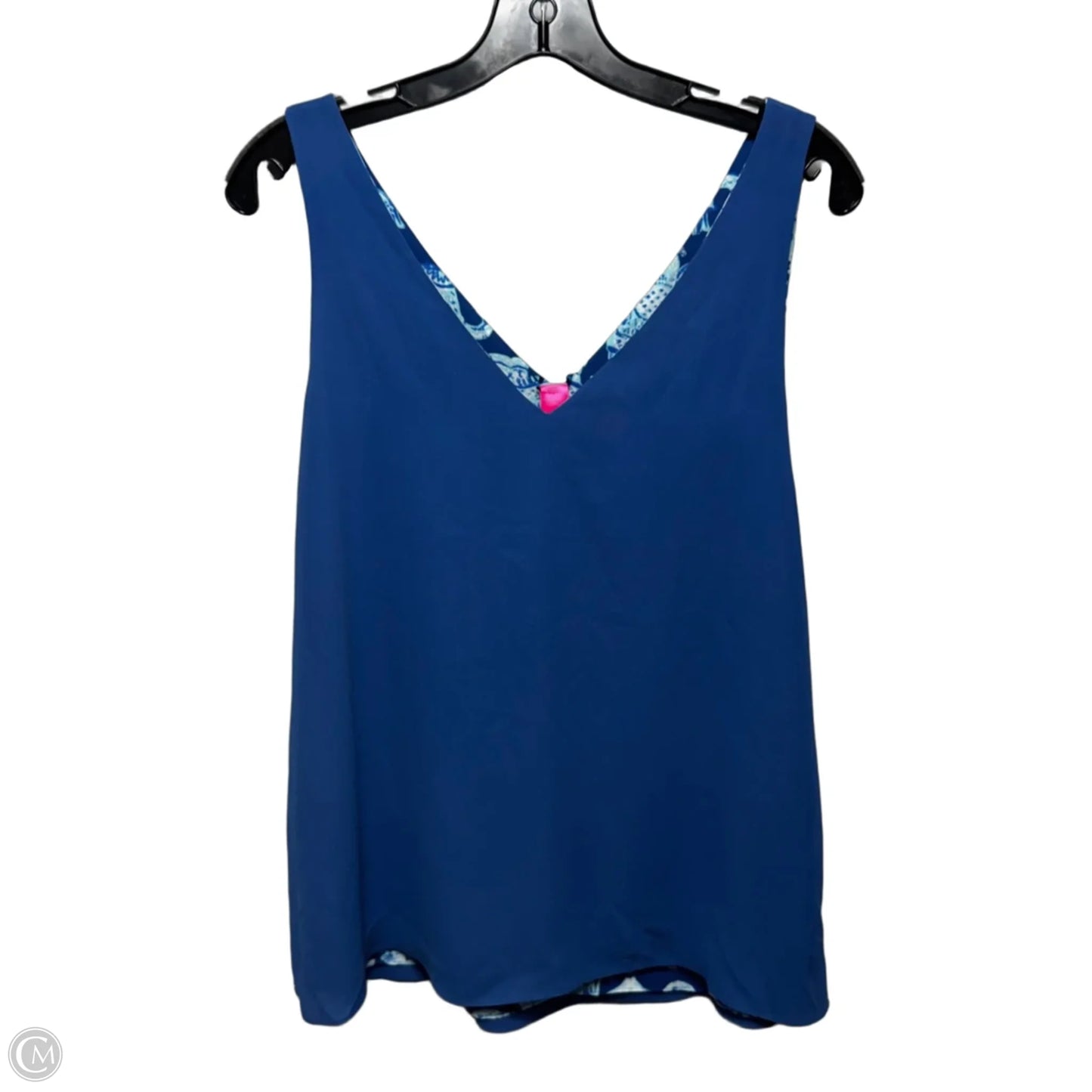 Florin Reversible Top Designer By Lilly Pulitzer In Blue & White, Size: M